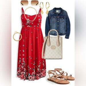 Lildy Sundress Red Dress S M